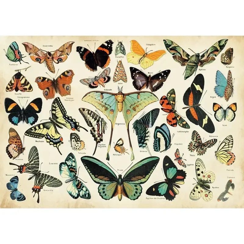 100 Piece -  Wooden Art Puzzle For Children - Butterflies