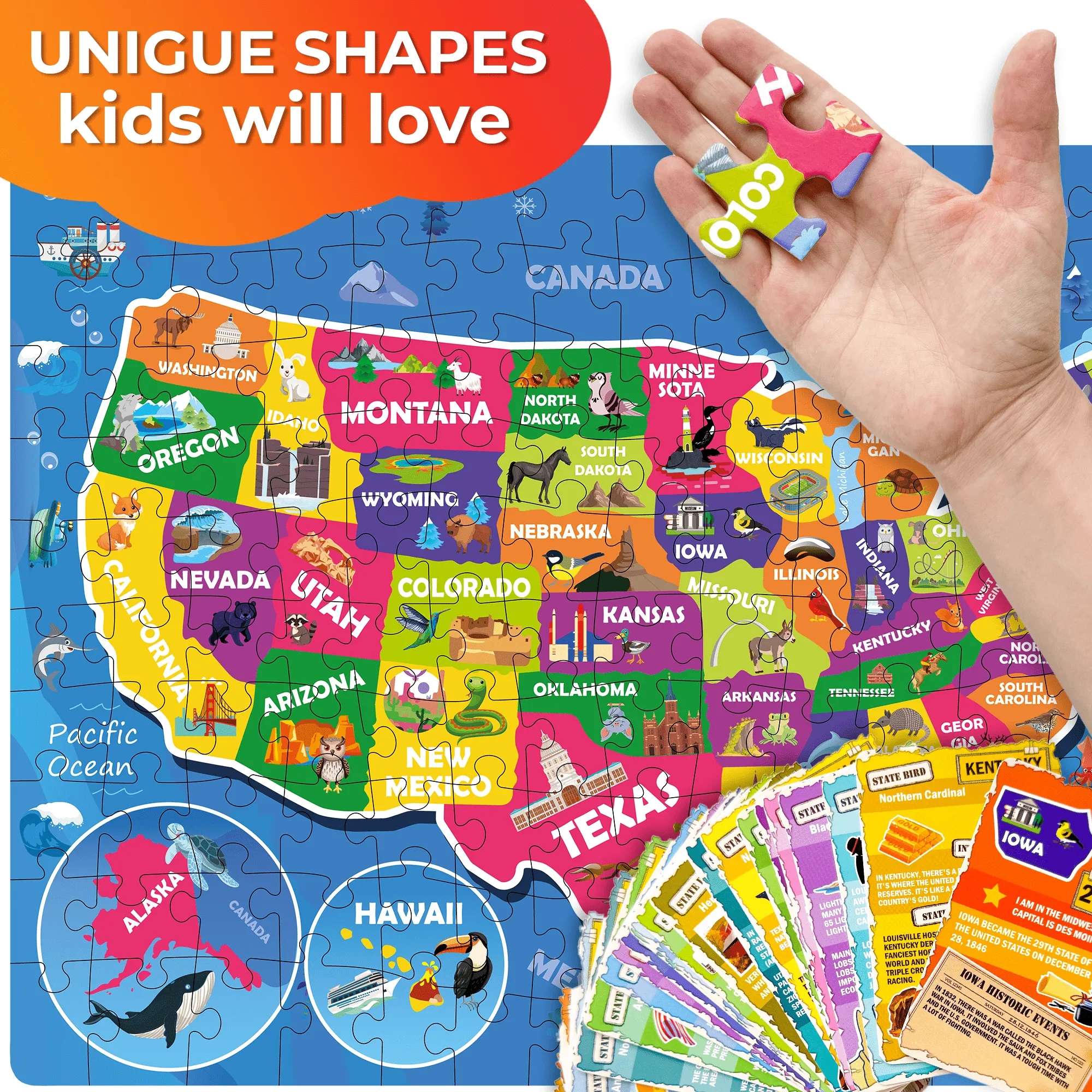 150 Pcs Jigsaw Puzzles 50 Cards For Kids | USA