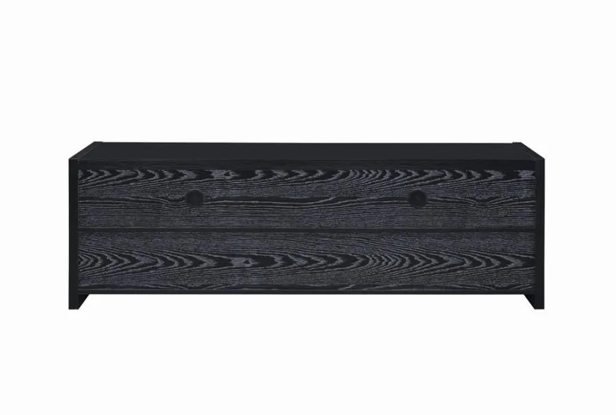62" 3-drawer TV Console Black Oak