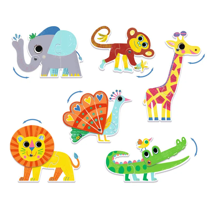 Djeco Duo Animals 12 pc Puzzle Box Set