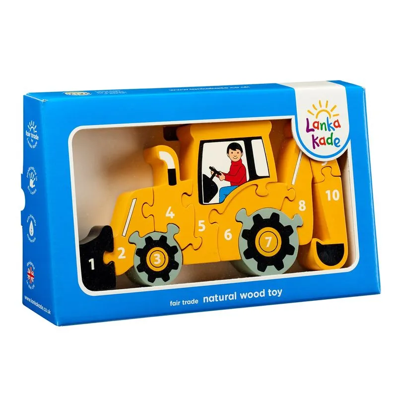 Lanka Kade Wooden 1-10 Puzzle Yellow Digger