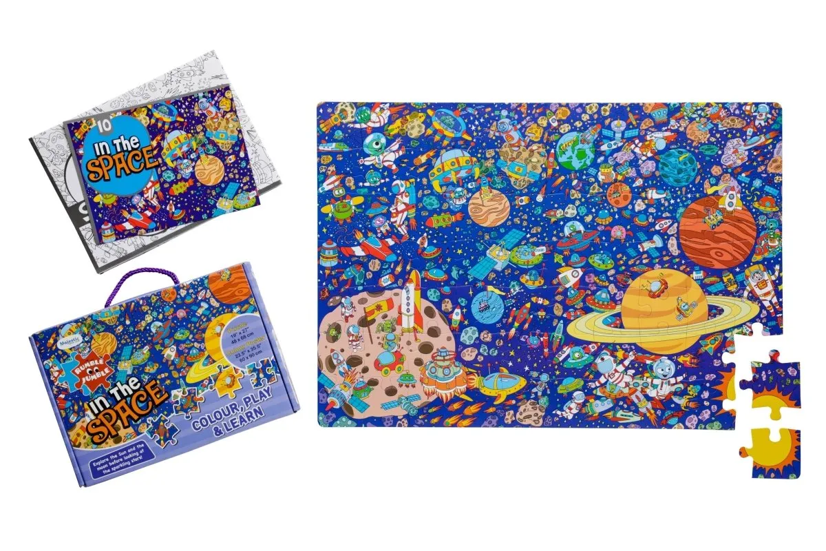 Majestic Book Club In The Space Fun and Educational Floor Puzzle