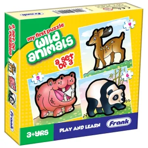 Wild Animals - A Set of 3 First Puzzles - 4, 5 & 6 Pieces